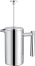 Acouto 350ml Double Wall Stainless Steel Coffee Maker, French Press Tea Pot with Filter