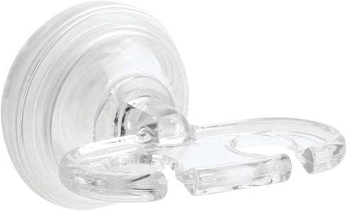 iDesign BPA-Free Plastic Bathroom Suction Toothbrush Holder, 2.75" x 2.25" x 2", Clear
