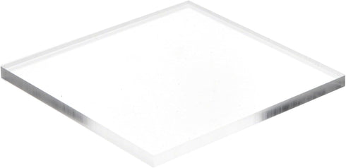 Plymor Clear Acrylic Square Polished Edge Display Base, 4" W x 4" D x 0.25" H, Pack of 2