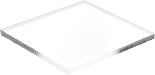 Plymor Clear Acrylic Square Polished Edge Display Base, 4" W x 4" D x 0.25" H, Pack of 2
