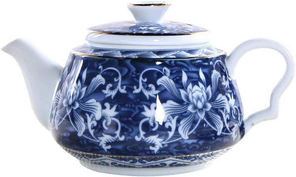 Blue and White Porcelain Teapot, Ceramic Chinese Teapot for Household and Desktop Decor