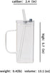 FUENYEJIA 13 Lided straw glass cup, ounce iced coffee cup for juice, milk, coffee, cappuccino, latte, cold drinks