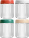 EONJOE 4-Pack Overnight Oats Containers with Lids 16oz Glass Mason Jars Meal Prep