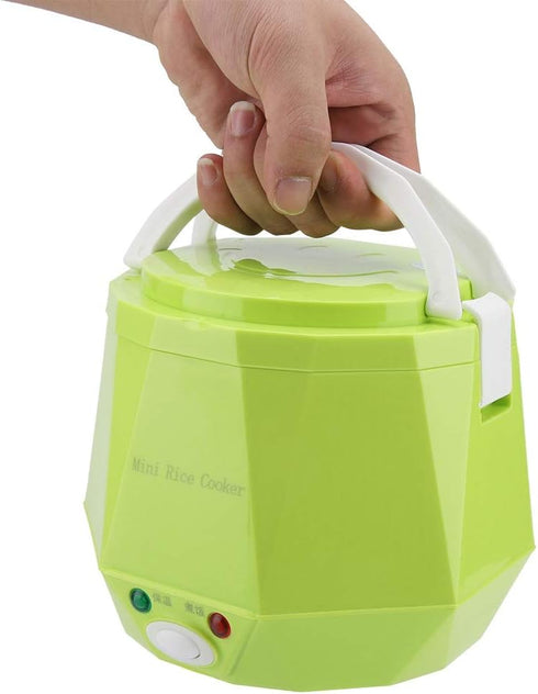 Electric Rice Cooker, Portable Food Steamer, Mini Travel Rice Cooker, 12V 100W, 1.3 L, Green