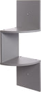 Greenco 2-Tier Corner Shelves, Gray Finish | Floating Wall-Mounted Home Decor Set