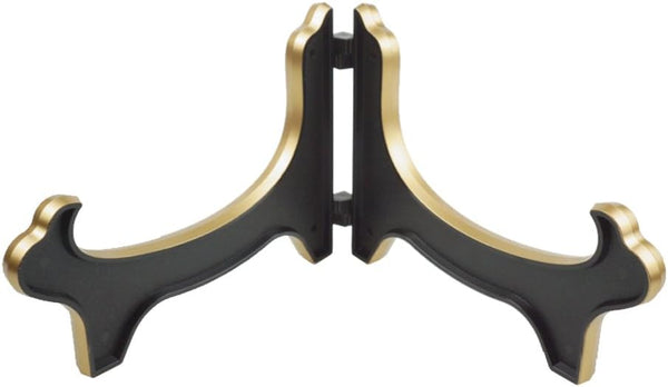 Artliving Large Deep Bowl Display Stand Easel, Black Gold Stands for Platters and Deep Dishes
