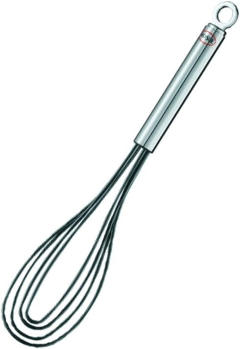 Rosle 95656 Stainless Steel & Silicone Flat Egg Beater Whisk, 10.4 Inch, Silver