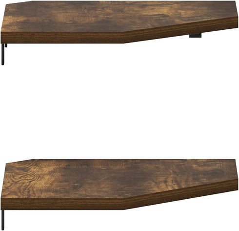Set 2 Furinno Rossi Hexagon Floating Shelves for Wall, of Geometric Corner Shelf, Wall Mounted Shelves for Bathroom
