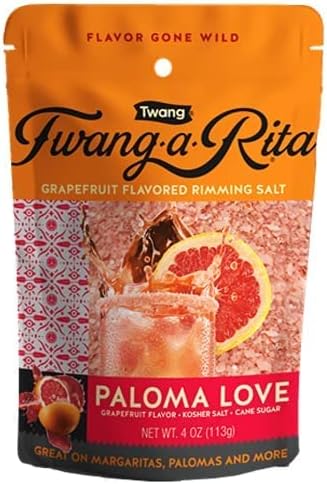 Rimming 4 (Set 3) 1 Twang-A-Rita Cocktail Salt Blend, Savory Variety, Ounce Pouch of Each: Chile Lime, Grapefruit