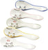 5pcs Ceramic Soup Spoons, Lucky Cat Hand Painted Dessert Spoons