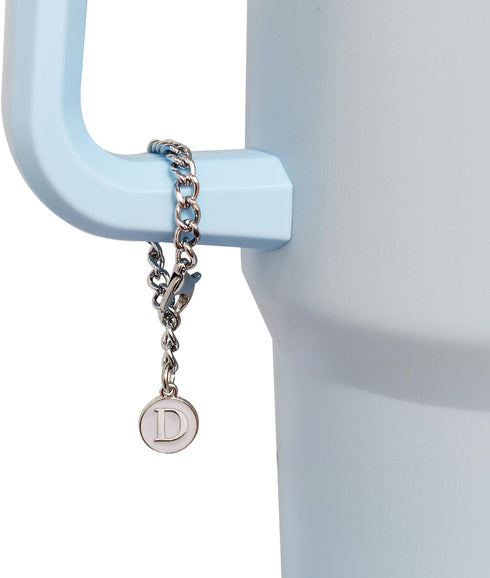 3PCS Straw Cover for Stanley Cup 30&40 Oz, Flower Silicone Straw Topper with Initial Letter Charm