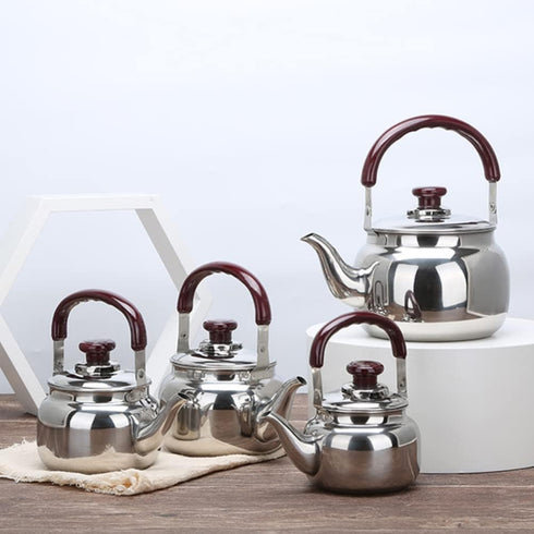 LIFKOME Traditional Stainless Steel Heavy Duty Tea Kettle, Whistling Stove Top Kettle with Cool Touch Handle