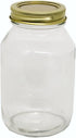 Canning Jars with Lids and Bands, Quart Size Regular Mouth Clear Glass Mason Jar, Pack of 4