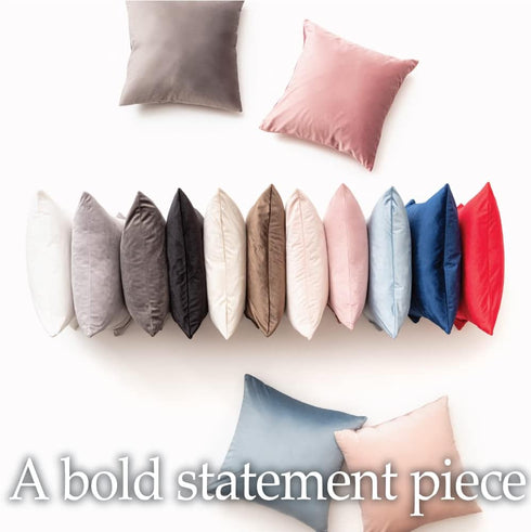 lalaLOOM Velvet Throw Pillow Covers, Set of 2, 18x18 Decorative Square Soft Accent Cases for Couch, Bedroom, Dark Gray