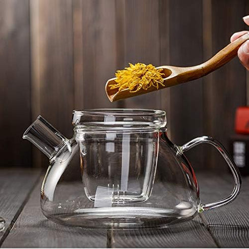 Glass Teapot With Infuser,Teapot With Strainer For Loose Tea,Safe On Stovetop, Nordic Pot With Glass Infuser And Glass Lid(Nordic Pot 600ML/21oz)