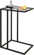 Easy Paws C Table Glass End Table, Couch Side Table, Tempered Glass Snack Side