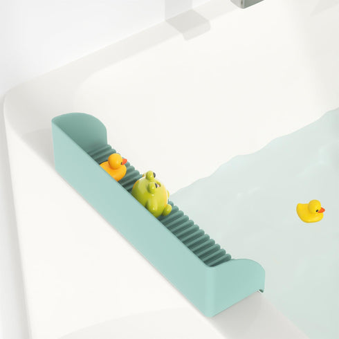 4 1Pack, Bathtub Splash Guard for Tub - Silicone Tub Water Splash Guard with Suction Cups, Bath Toy Holder, Tub Play