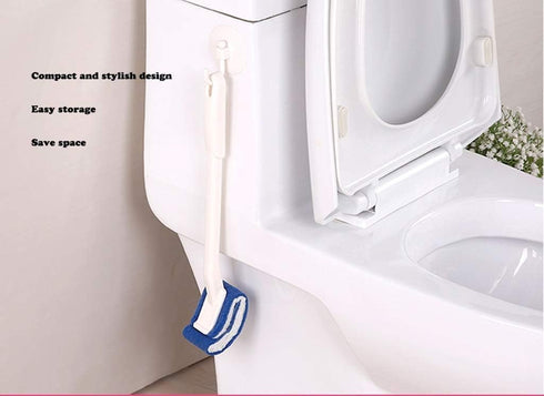 Toilet Brush Bowl Brush - Scratch-Free Curved Design for Deep Cleaning, Easy to Store (2pc Blue)