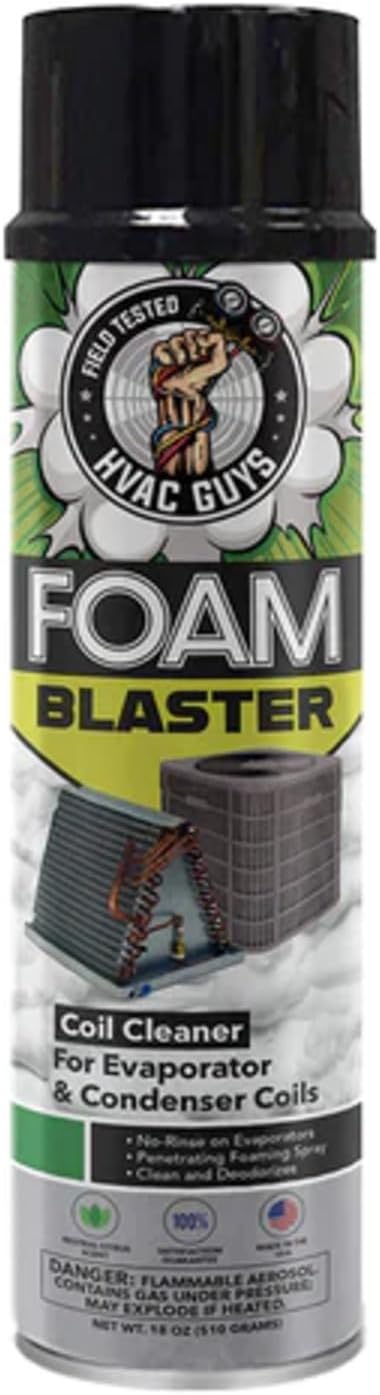 Foam Blaster AC Coil Cleaner for AC Unit - No Rinse Formula for Evaporators & Condensers