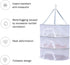 RVXlRDN 3 Herb Drying Rack, Layer Foldable Hanging Mesh Net with Zipper, Outdoor Drying Rack Mesh Dryer for Drying Herb