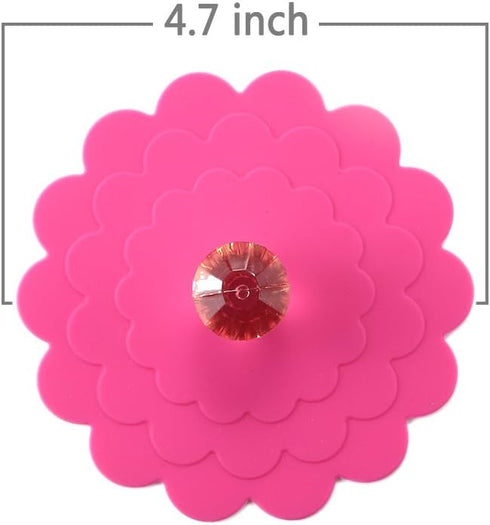 Set of 6 Extra Large Silicone Cup Lids, Universal Camping Mug Covers, Assorted Colors