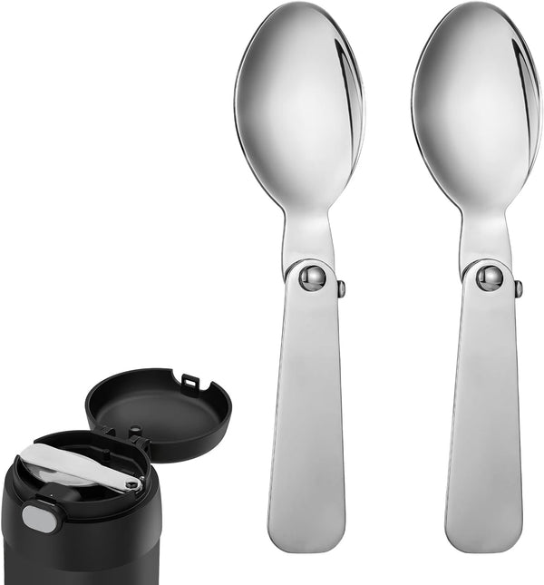 2pcs Replacement Spoons for Thermos Funtainer, 304 Stainless Steel Folding Utensils