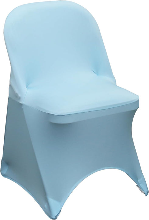 YOUR CHAIR COVERS - Light Blue Spandex Folding Chair Cover - Stretch