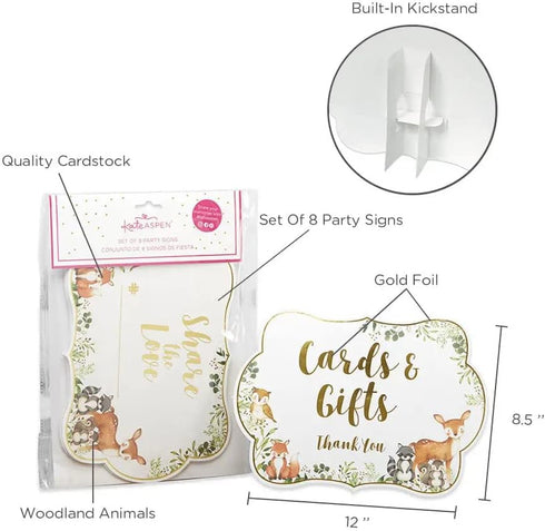 Kate Aspen Woodland Baby Shower Decorations | Decor Sign Kit with 8 Different Signs