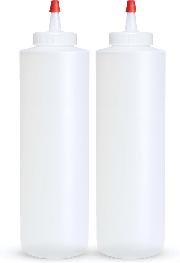 BRIGHTFROM Squeeze Bottles, Leak Proof, Wide Neck, BPA FREE Plastic, 16 OZ