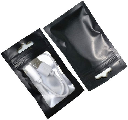 PABCK 100 Pieces Resealable Airtight Matte Window Zipper Lock Bags, 2.3x3.9 inch (Inside Size 1.9x2.5 inch) for Food