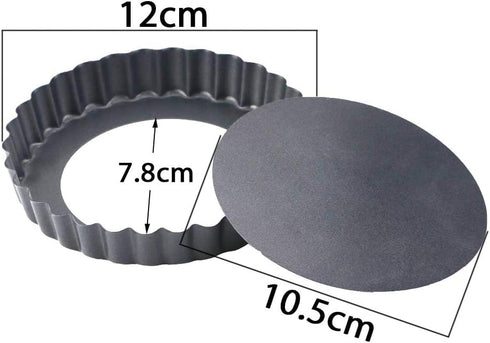 6 Pack Mini Tart Pans 5 Inch with Removable Bottom, Nonstick Round Quiche Pan for Tartlets, Mousse Cakes, Dessert Baking