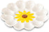 YU&CH Ceramic Sunflower Deviled Egg Tray - White Egg Platter For Party