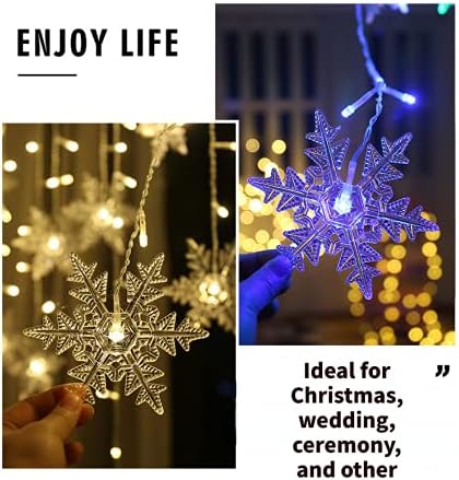 MBVBN Lights,19ft/6M 96 8 LED Curtain LED Snowflake Curtain String Lights Plug-in Window Curtain Lights with Modes