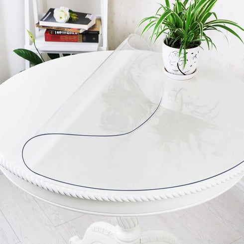 32 Inch Dia 1.5mm Thick Round Clear Table Cover Protector PVC Vinyl