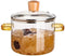 UNOSCHRIM 1.5L Glass Saucepan with Lid, Clear Heat-Resistant Glass Pot for Pasta, Soup, Milk