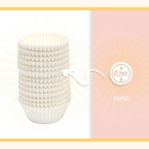 qiqee 1000 Count Mini Cupcake Liners, White Muffin Liners, Food Grade Baking Cups, Small Size
