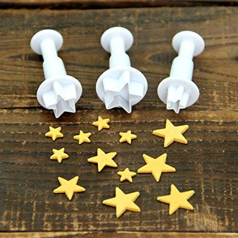 Cookie Cutters, Plunger Cutter Cake Decorating Supplies, 16 Pcs Fondant Molds, Heart/Square/Oval/Circular/Star