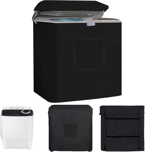 Twin Tub Washing Machine Cover for 28lbs Portable Mini Compact Washer, Waterproof & Sun-Proof, Zipper Design