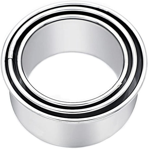 Biscuit Cutters, 3 Pcs Round Cookie Cutters, Stainless Steel Dumpling Cutters, Cake Pastry Molds for Baking