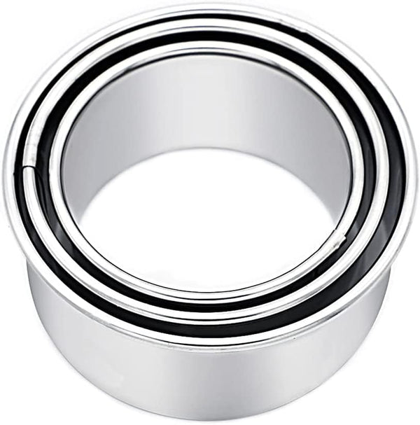 Biscuit Cutters, 3 Pcs Round Cookie Cutters, Stainless Steel Dumpling Cutters, Cake Pastry Molds for Baking