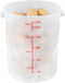 Restaurantware-Met Lux 22 Quart Food Storage Container - Translucent Storage Container with Red Volume Markers