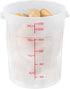 Restaurantware-Met Lux 22 Quart Food Storage Container - Translucent Storage Container with Red Volume Markers