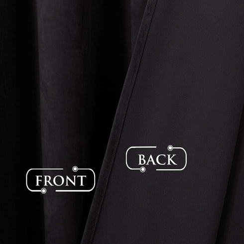 120 inches W62 L120, 1 StangH Soft Black Velvet Curtains Blackout backdrops for Theater, Long French Door Curtains