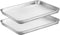 HKJ Chef Baking Sheets Set of 2 - Stainless Steel Cookie Sheets & Toaster Oven Tray Pans, Non Toxic & Easy Clean