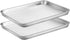 HKJ Chef Baking Sheets Set of 2 - Stainless Steel Cookie Sheets & Toaster Oven Tray Pans, Non Toxic & Easy Clean