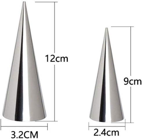 12 Pcs Cream Horn Molds, Stainless Steel Cones Pastry Roll Molds, Baking Tools for Croissant Puff Ice Cream
