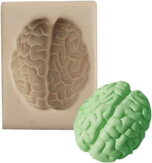 2PCS Halloween Heart and Brain Silicone Molds - DIY Human Organ Fondant Mould for Cake, Candy, Biscuit, Kitchen Tools