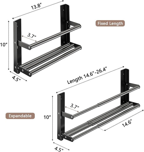 DongMaple 14.6"-26.4"2-Tier 6 Shoe Rack Expandable Metal Hanging Shoe Organizer Holds Pairs of Shoes,Wall-Mounted Shoe