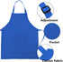Kids Adjustable Cotton Apron and Chef Hat Set, Blue Kitchen Bib Aprons for Cooking Baking Painting
