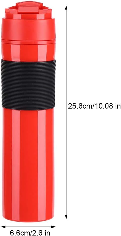Portable Coffee Press - Travel Drinking Cup, French Press Coffee Maker Suitable for Office Outdoor Vacation (Red)